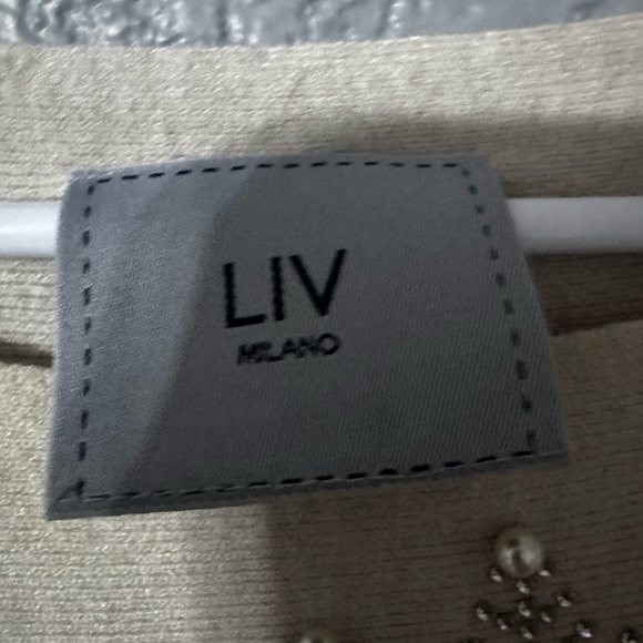 LIV Milano Beige Snowflake Embellished Sweater – Size L - Picture 2 of 2